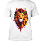 camiseta personalizada con león artístico estilo pop art colorido