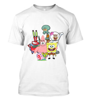 camiseta personalizada bob esponja y amigos: grupo fondo de bikini