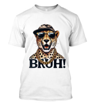 camiseta personalizada gráfica de guepardo "bruh"