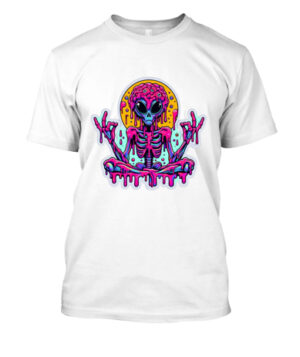 camiseta personalizada alien meditación neón